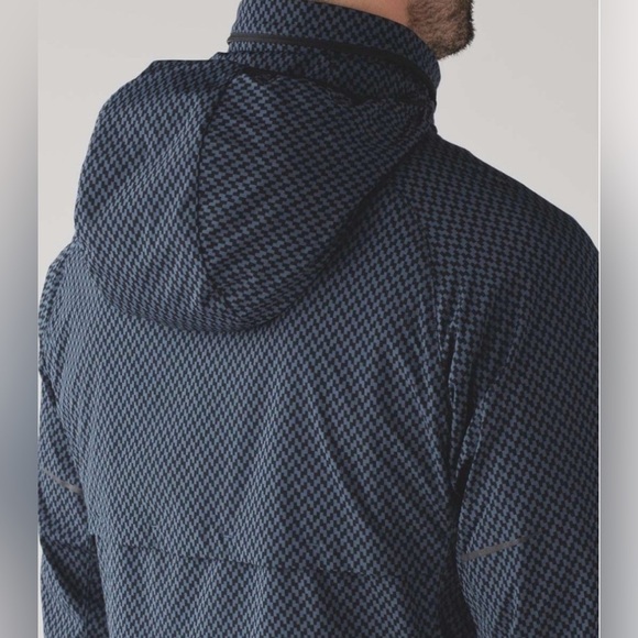 Lululemon Men’s Surge Jacket Saint James Tweed Iron Blue Black Size M - Picture 5 of 12